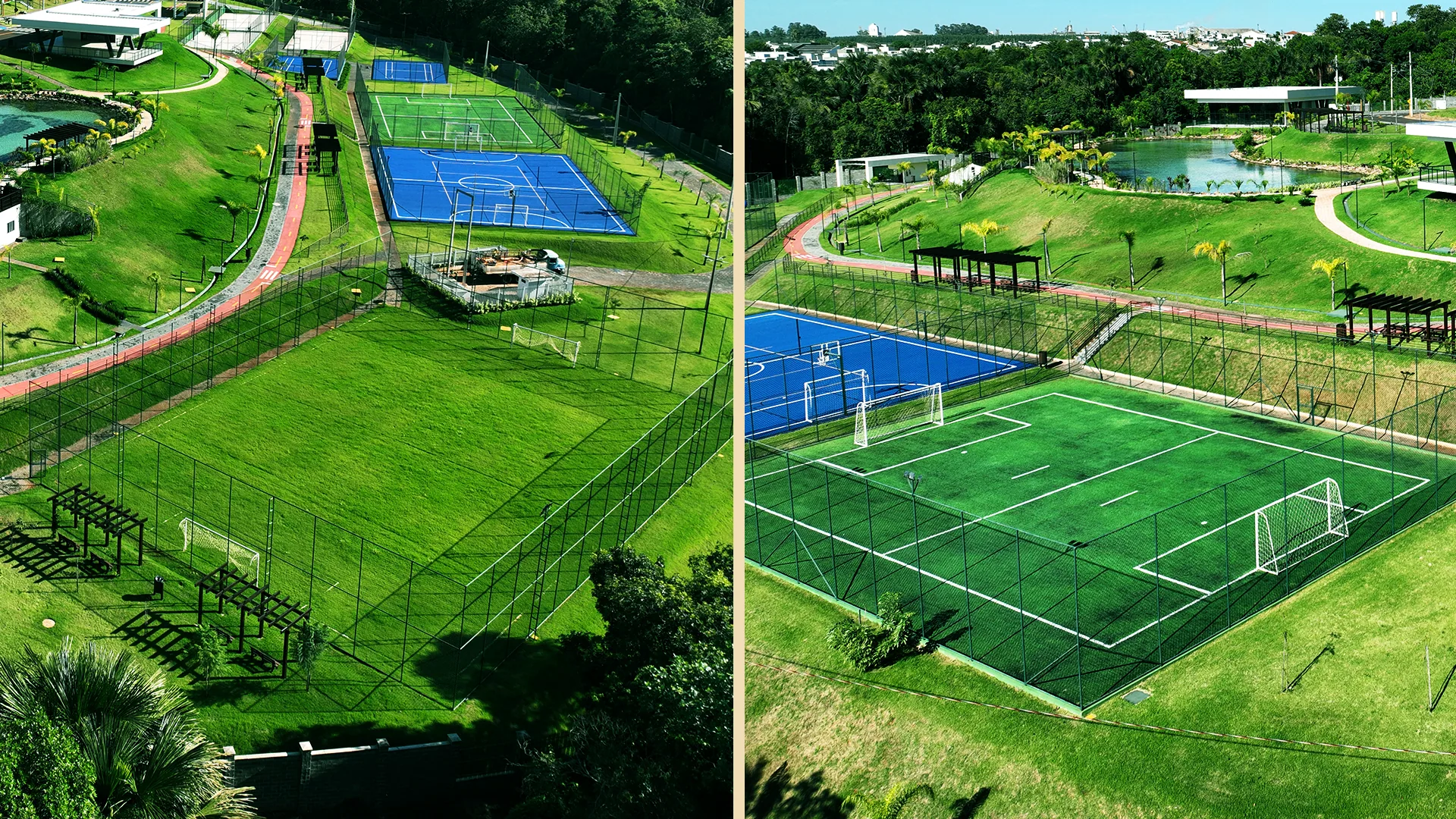 Dois campos society, um natural e outro sintético